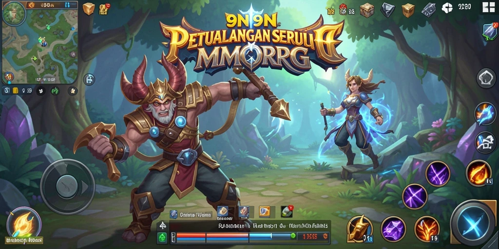Tampilan gameplay seru di dunia 9N9N MMORPG.