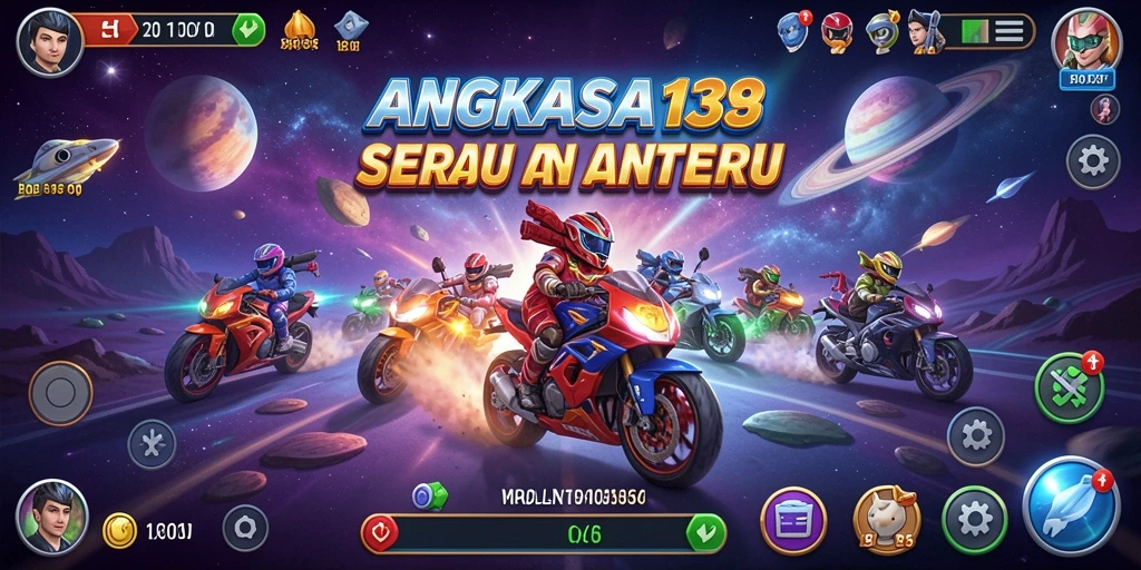 Tampilan gameplay balapan luar angkasa yang penuh aksi.