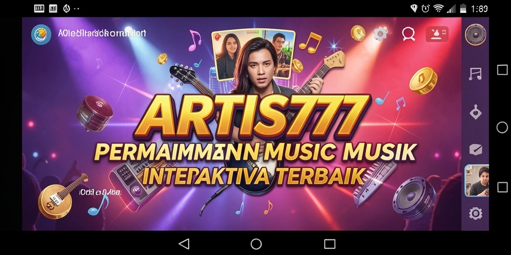 Tampilan gameplay interaktif dari ARTIS777, menampilkan pengguna memainkan musik.