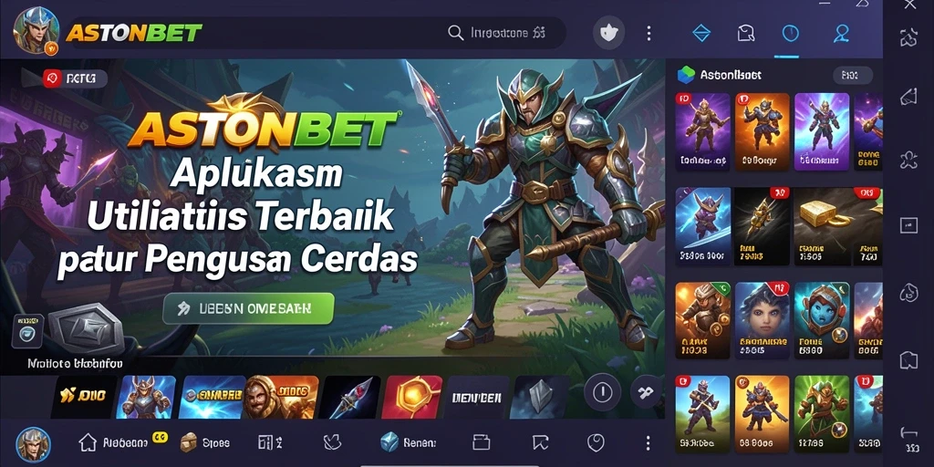 Tampilan antarmuka aplikasi ASTONBET yang intuitif dan menarik.