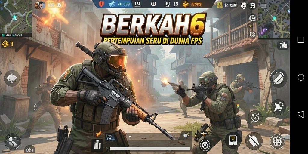 Tampilan gameplay intens dan seru dalam BERKAH6 dengan pertempuran nyata.