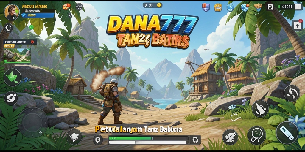 Screenshot utama DANA777 menampilkan aksi seru di dunia terbuka.