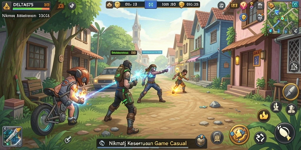 Tampilan gameplay seru dalam DELTA575 yang penuh tantangan dan kesenangan.