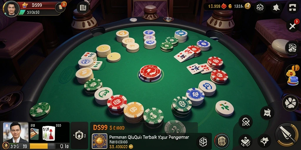 Screenshot utama DS99 yang memperlihatkan gameplay seru QiuQiu.
