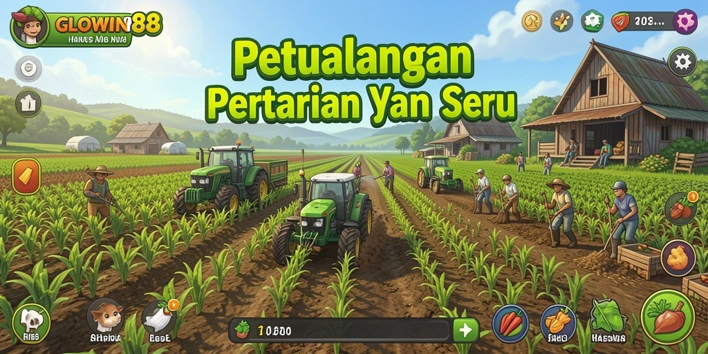 Tampilkan gameplay seru bertani di GLOWIN88.