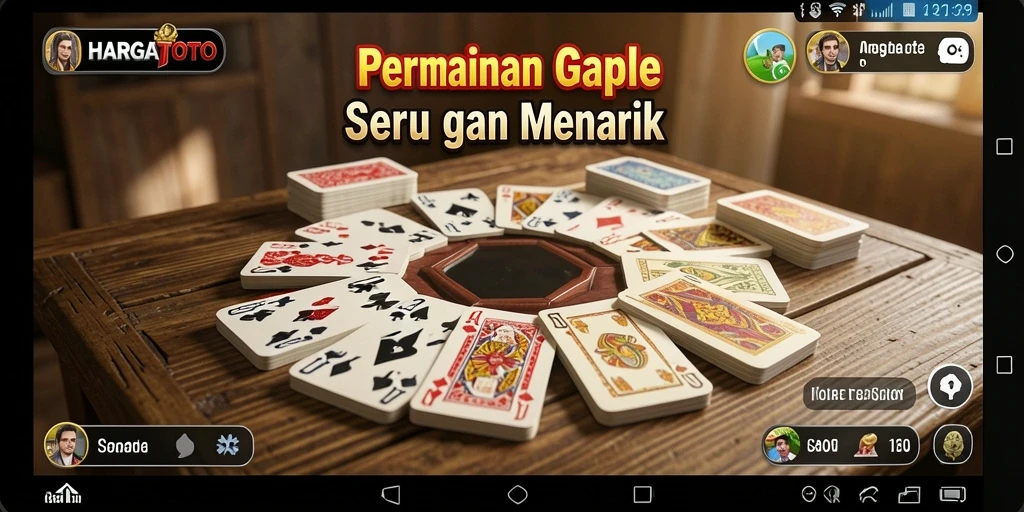 Gameplay seru HARGATOTO menampilkan permainan Gaple yang mendebarkan.