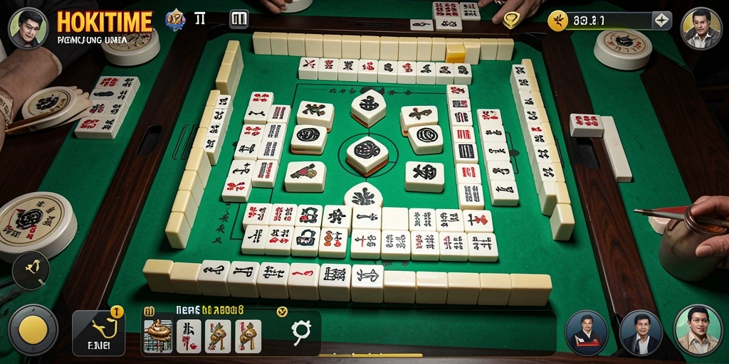 Tampilan gameplay HOKITIME yang menarik dan menantang dalam permainan Mahjong.