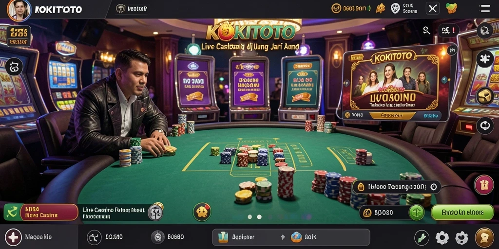 Tampilan gameplay Live Casino yang menarik di aplikasi KOKITOTO.