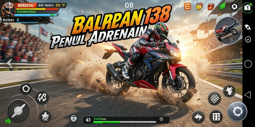 Gameplay seru MERDEKA138 dengan balapan motor yang mendebarkan.