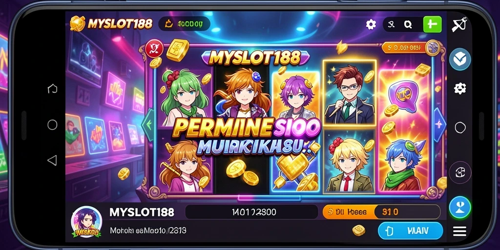 Screenshot gameplay MYSLOT188 menampilkan karakter Anime yang memukau.
