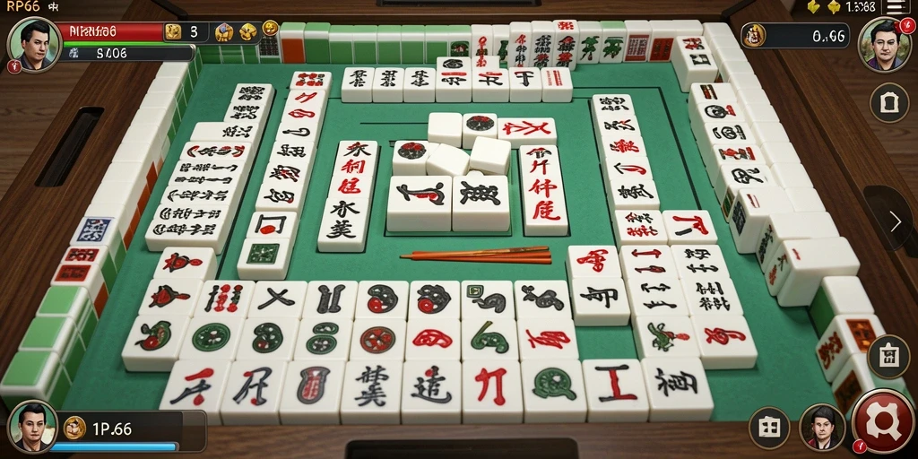 Screenshot gameplay RP66 menampilkan tantangan Mahjong yang menarik.