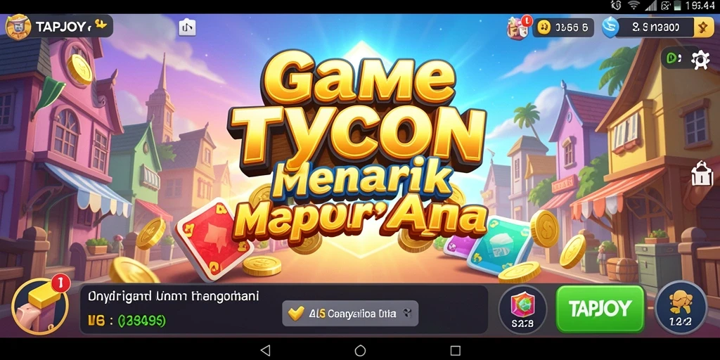 Tangkapan layar gameplay TAPJOY menampilkan pengelolaan bisnis yang menarik.