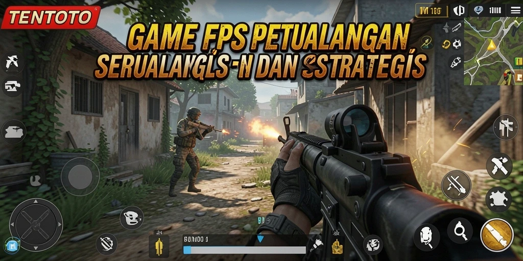 Screenshot gameplay TENTOTO dengan aksi tembak-menembak mendebarkan.