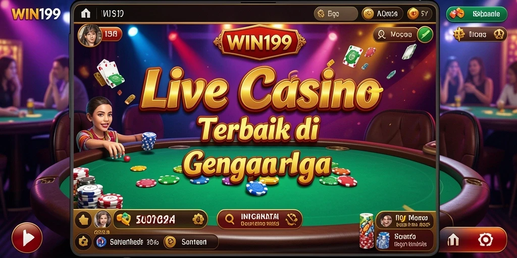 Tampilan gameplay Live Casino yang mendebarkan dan interaktif.