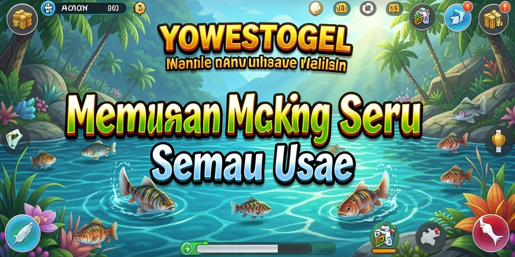 Tampilan gameplay YOWESTOGEL yang menampilkan momen memancing yang mendebarkan.